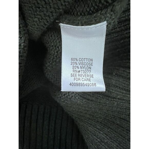 Croft & Barrow Knit Sweater Mens Size XXL Green 1/4 Zip Mock Neck Long Sleeve - Picture 8 of 8